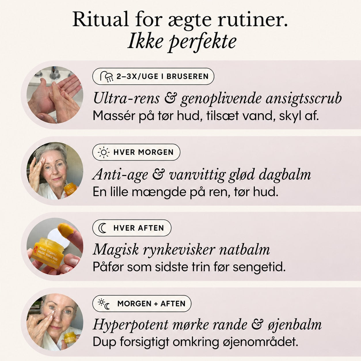 Det komplette system til modne kvinders hud